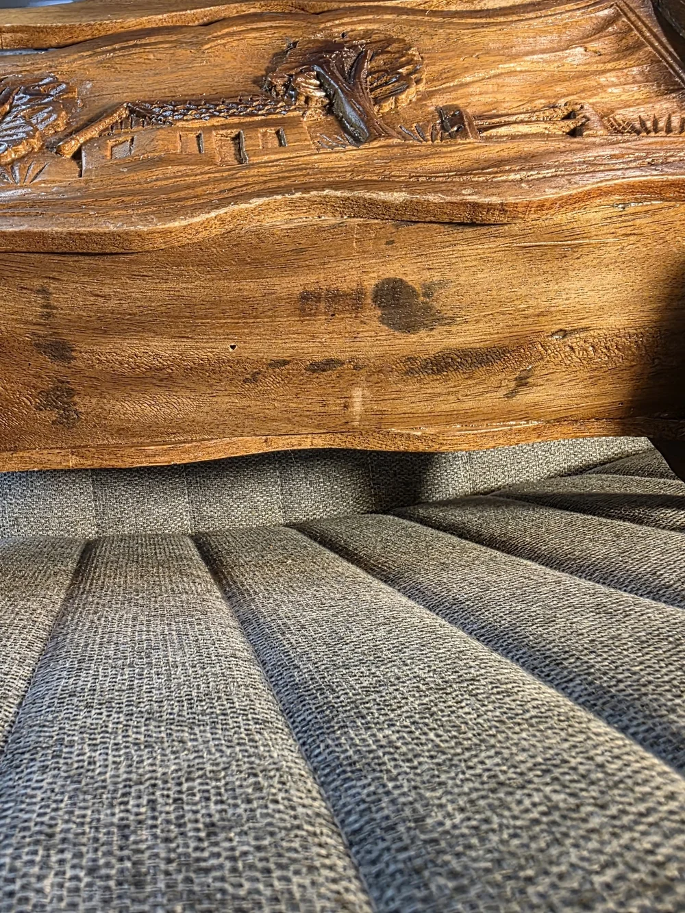 Hand-Carved Wooden Magazine Rack - Warm Honey Tone